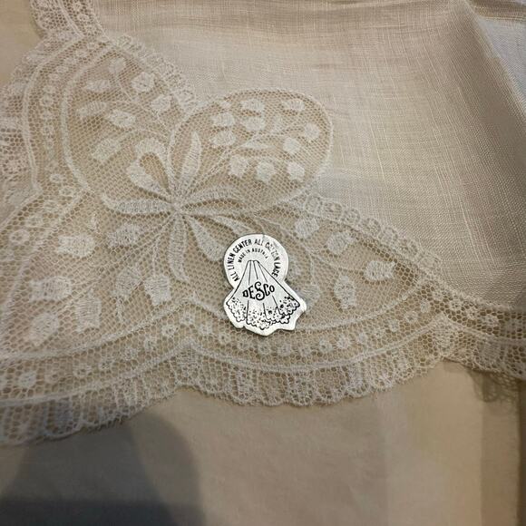 Schusters DESCO Vintage Handkercheifs Hankeys Lace Linen Women's Square Box of 3 - Picture 5 of 6